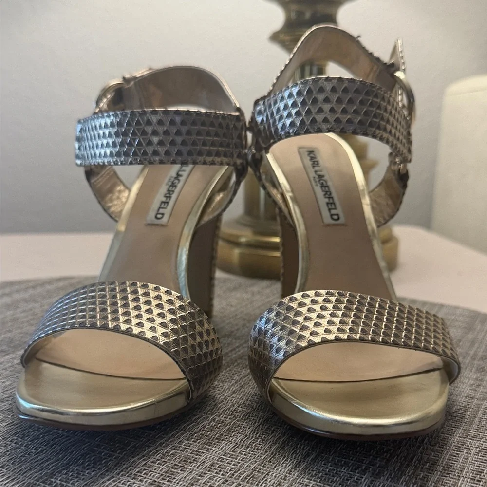 Karl Lagerfeld Gold Women's Heels - Picture 2 of 6